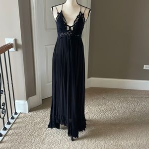 Free People black Adella Crochet Dress